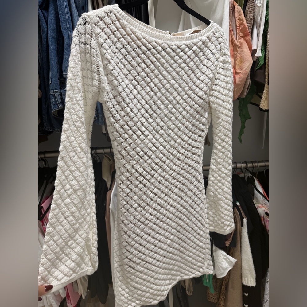 Meshki Ivory Textured Knit Top